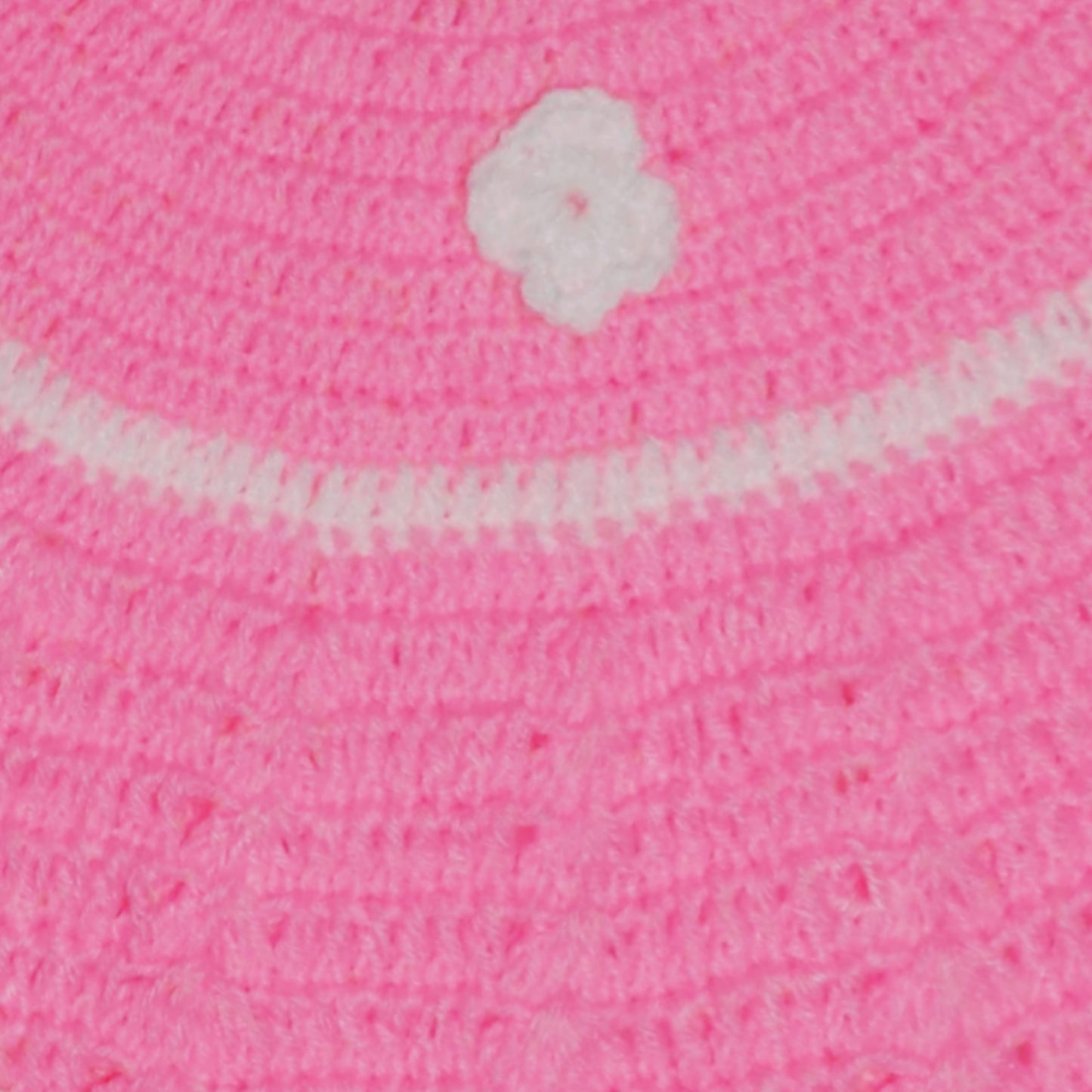Handmade Crochet Frock with Cap and Booties - Pink and White