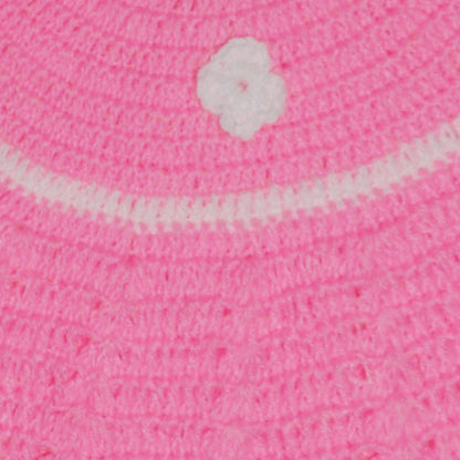 Handmade Crochet Frock with Cap and Booties - Pink and White